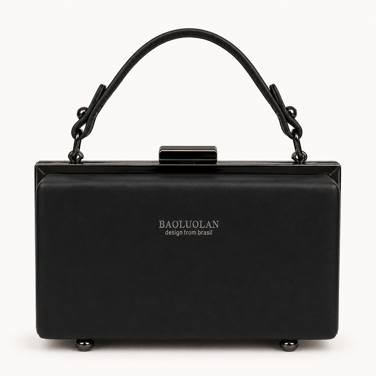 Bolso Negro Tipo Clutch con Asa Superior