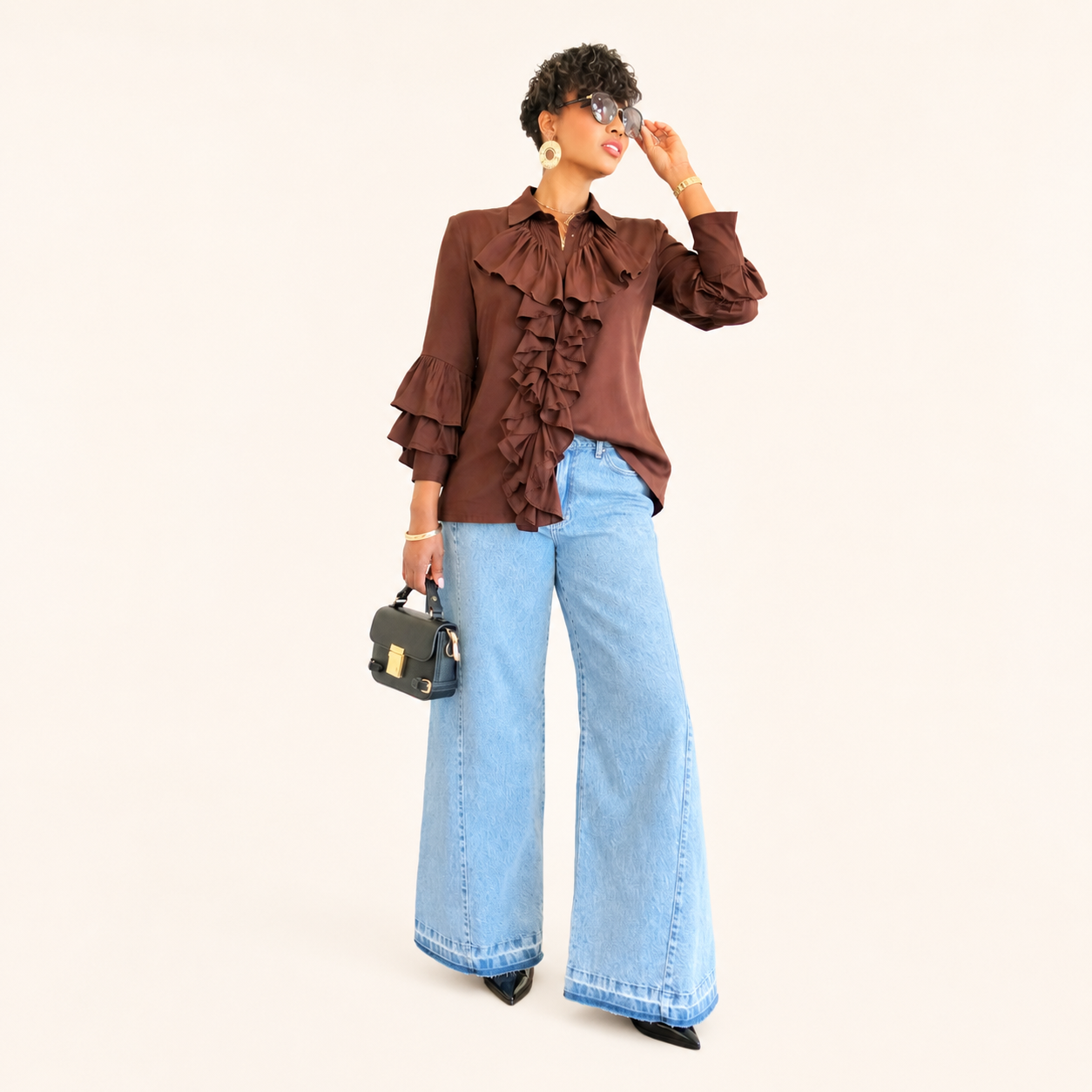 Jeans Wide Leg Premium Paneles