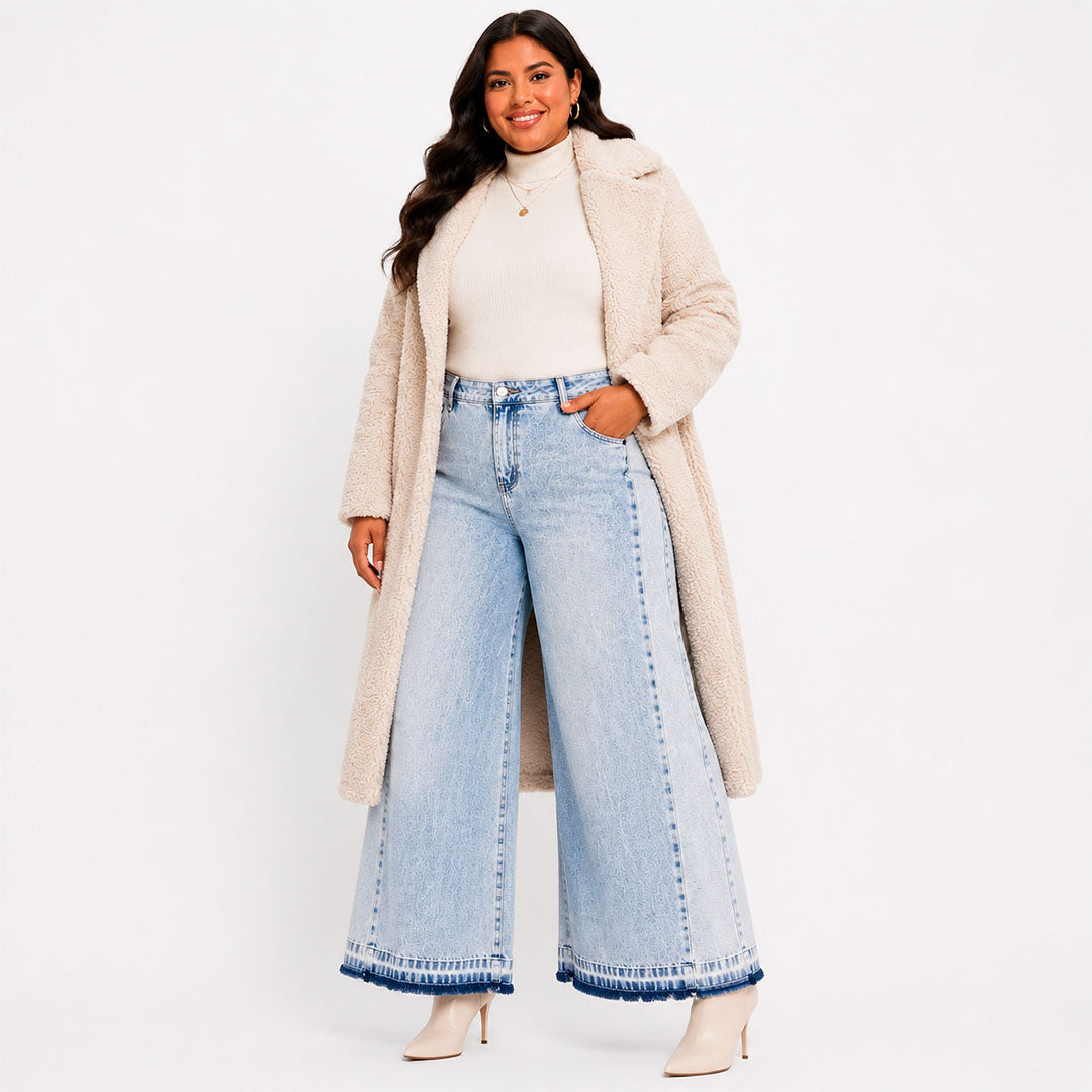 Jeans Wide Leg Palazzo Frost Elegance