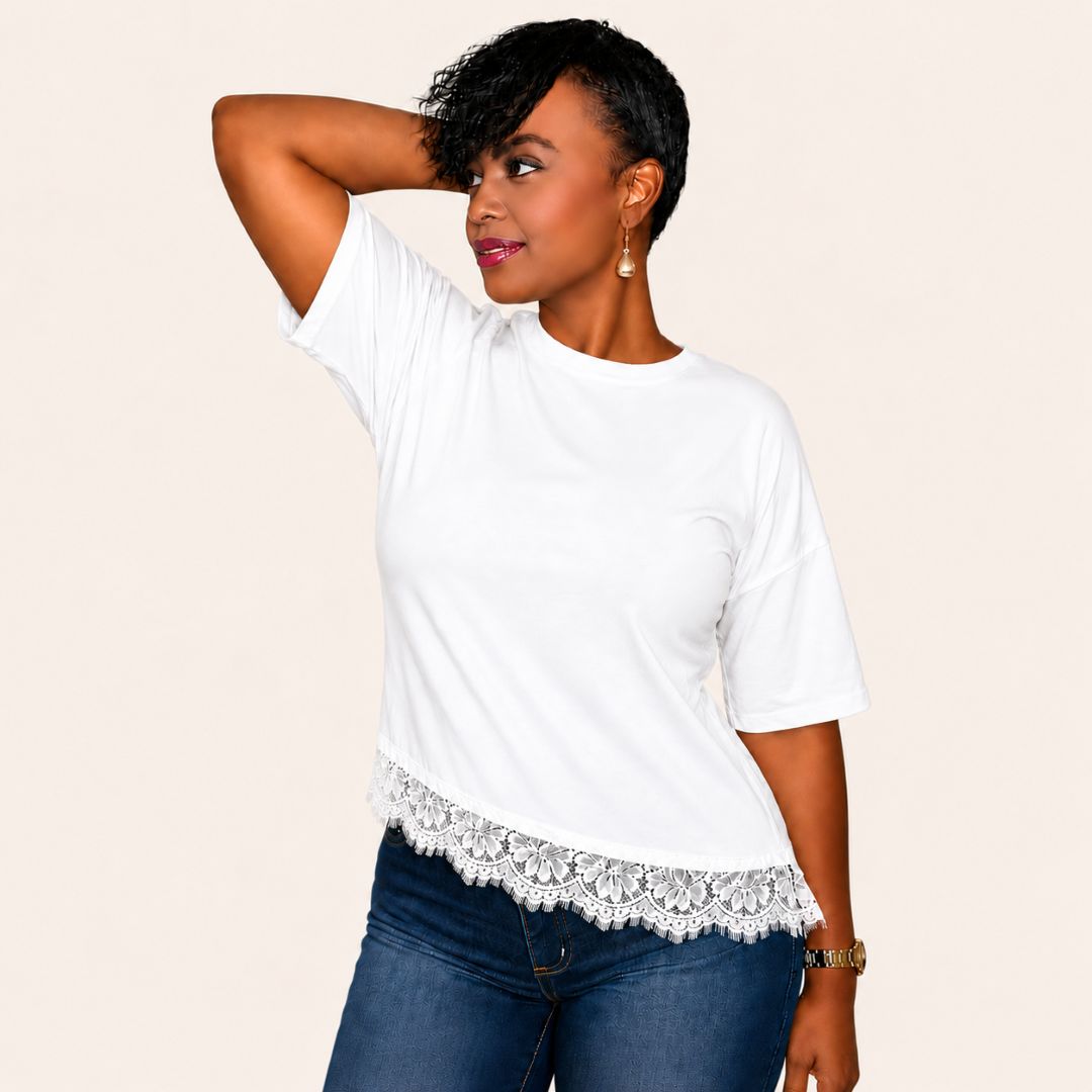 Blusa Básica con Encaje