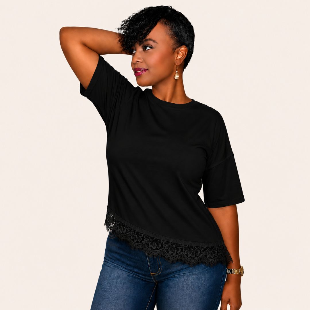 Blusa Básica con Encaje