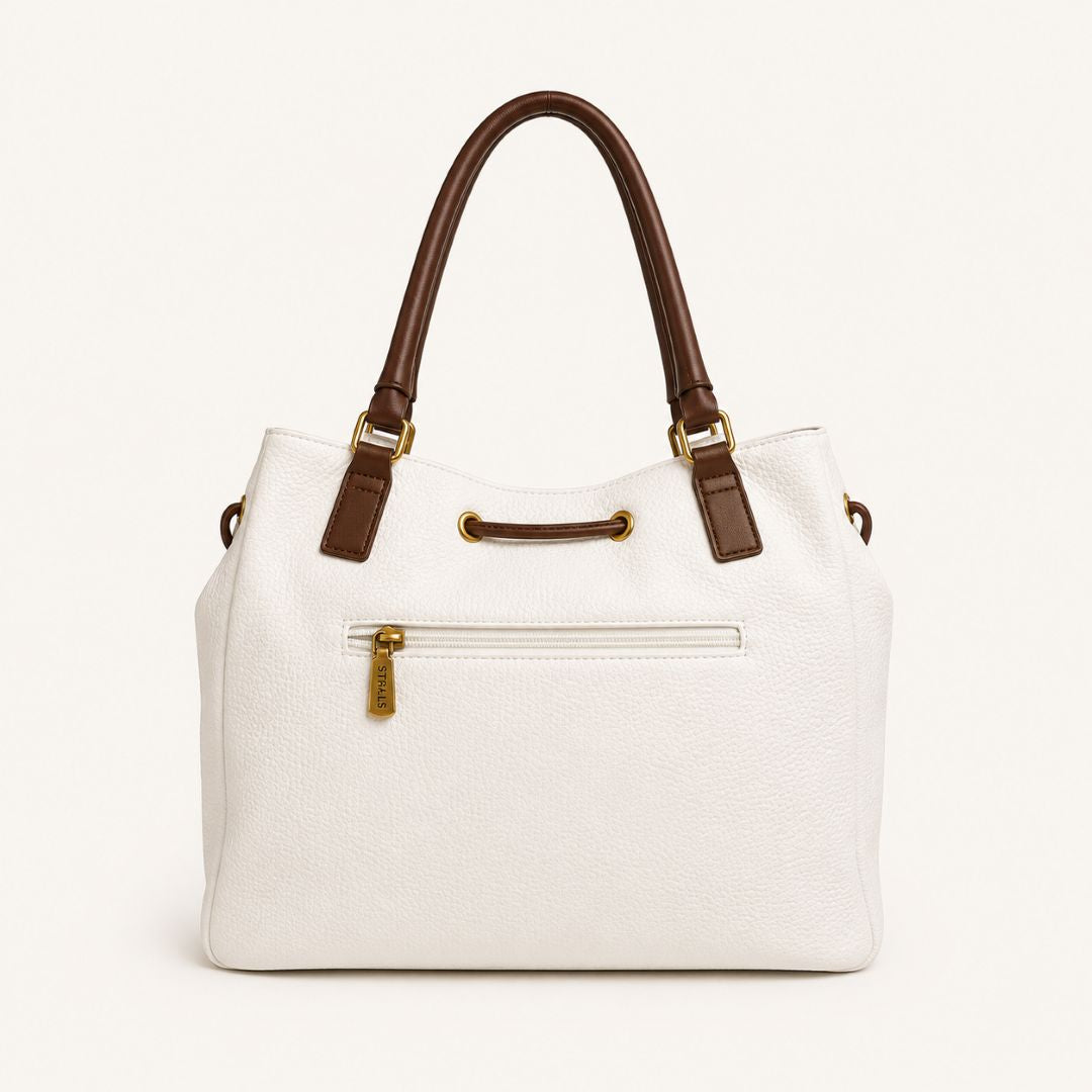 Bolso Blanco con Asas Café