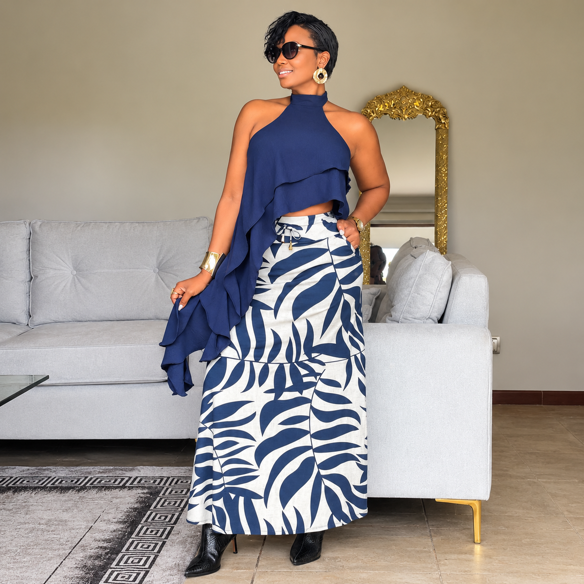 Falda Maxi Estampada Floral