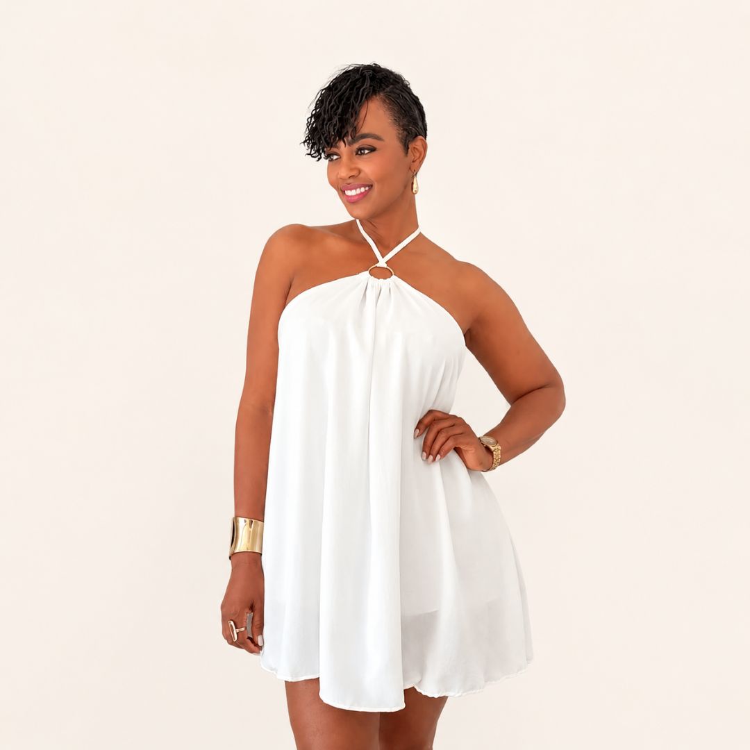 Falda Short Halter Blanca