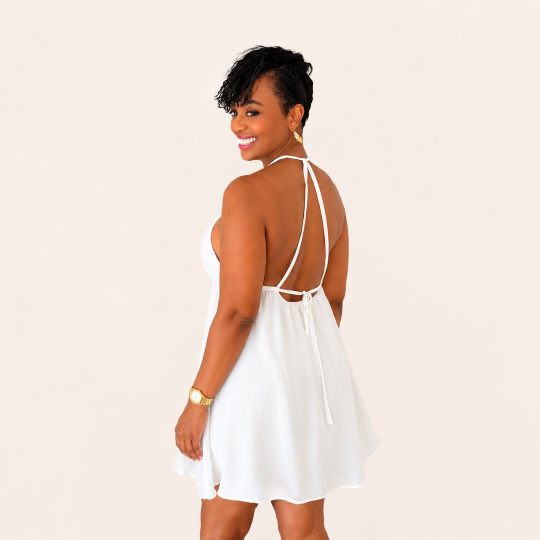 Falda Short Halter Blanca