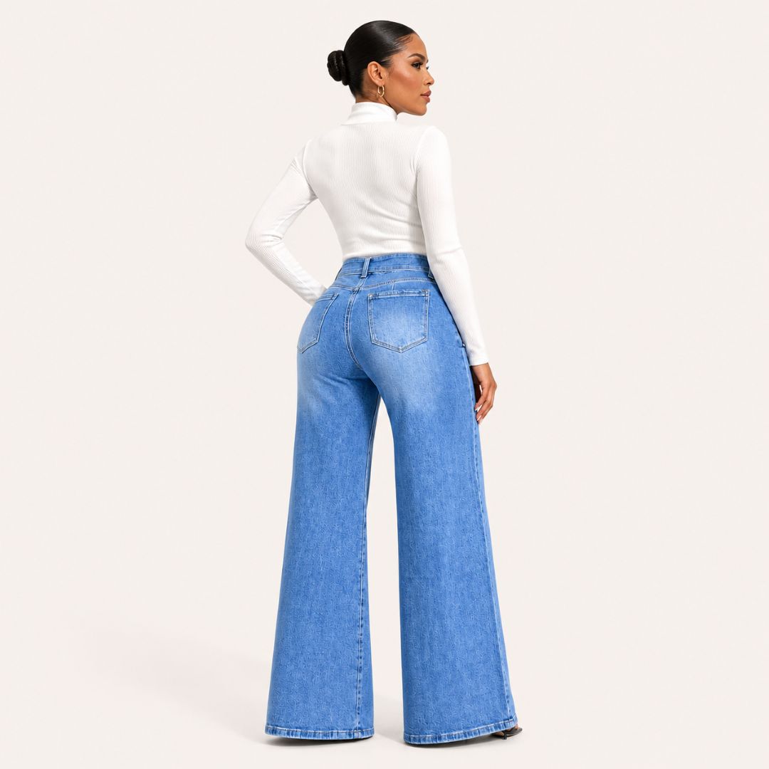 Jeans Wide Leg con Cinturón