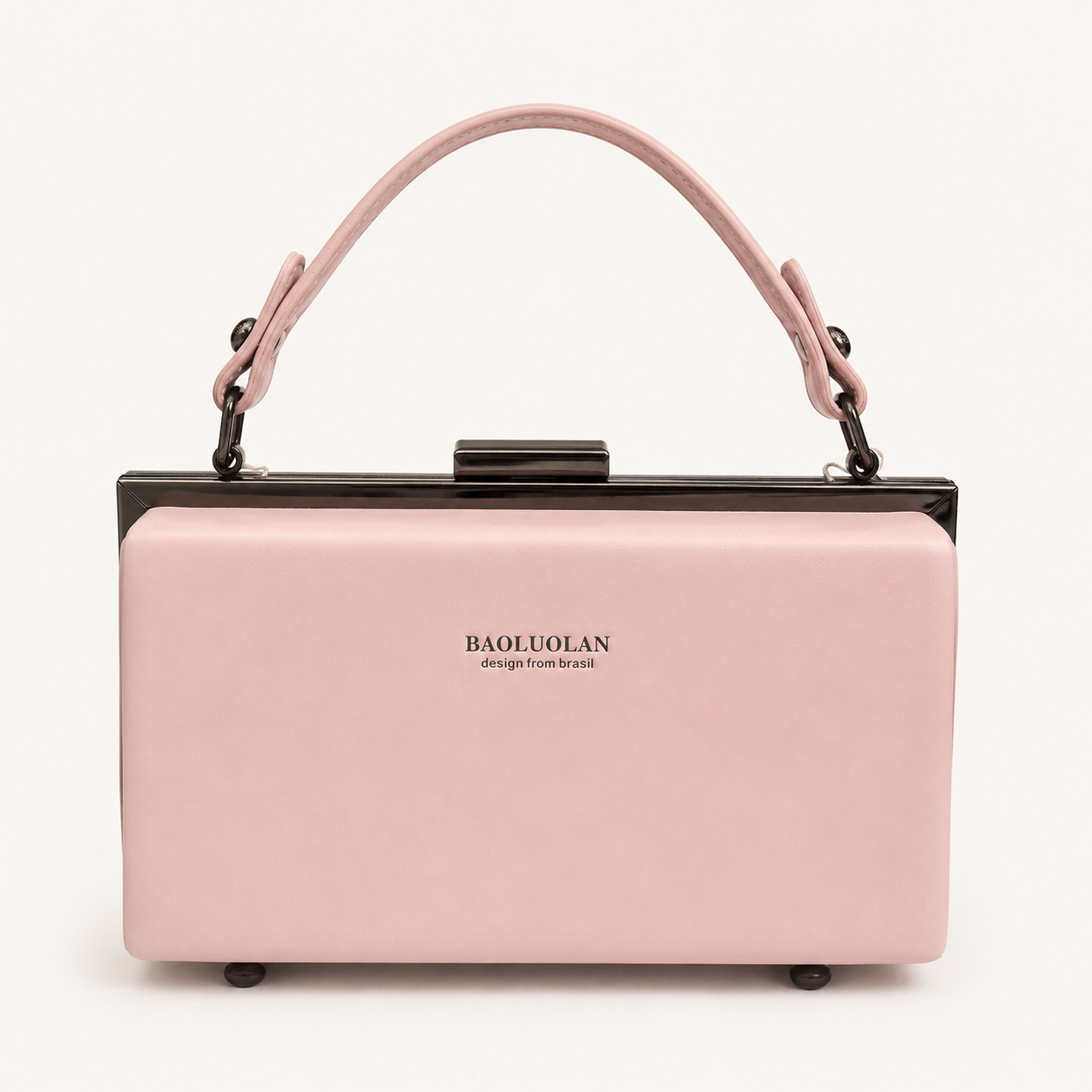 Bolso Rosa Tipo Clutch con Asa Superior