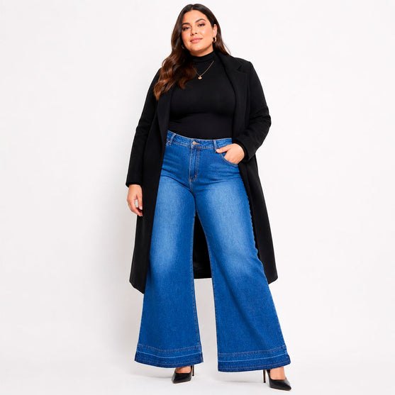 Jeans Wide Leg Palazzo Denim Urban Flow