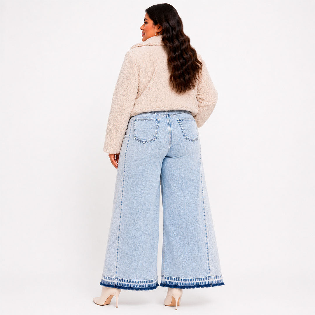 Jeans Wide Leg Palazzo Frost Elegance