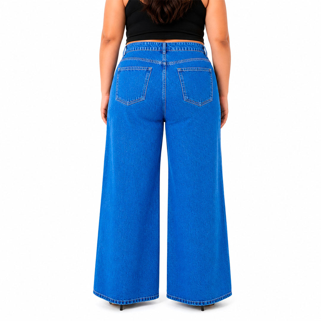 Jeans Wide Leg Premium Azul Clásico