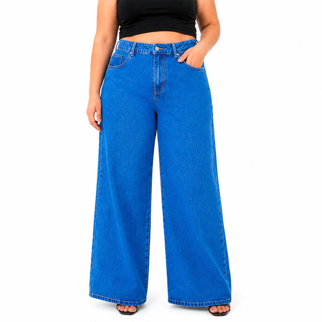 Jeans Wide Leg Premium Azul Clásico