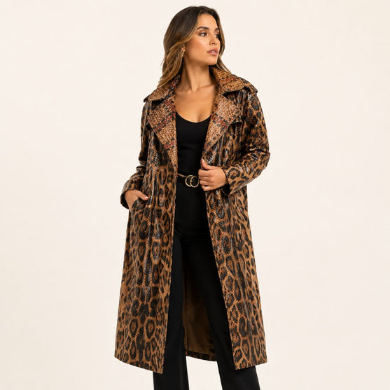 Abrigo Largo Animal Print