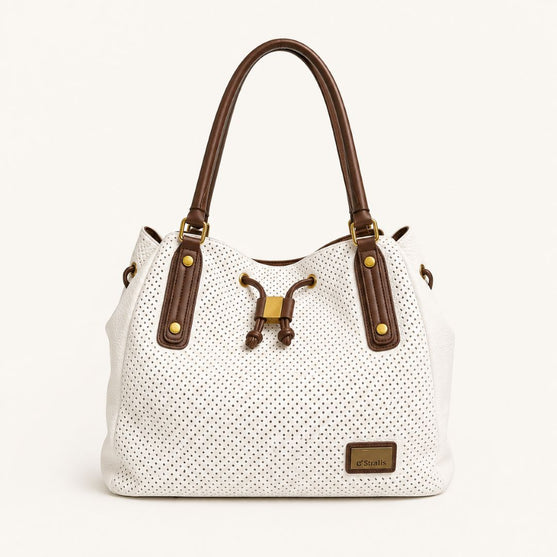 Bolso Blanco con Asas Café