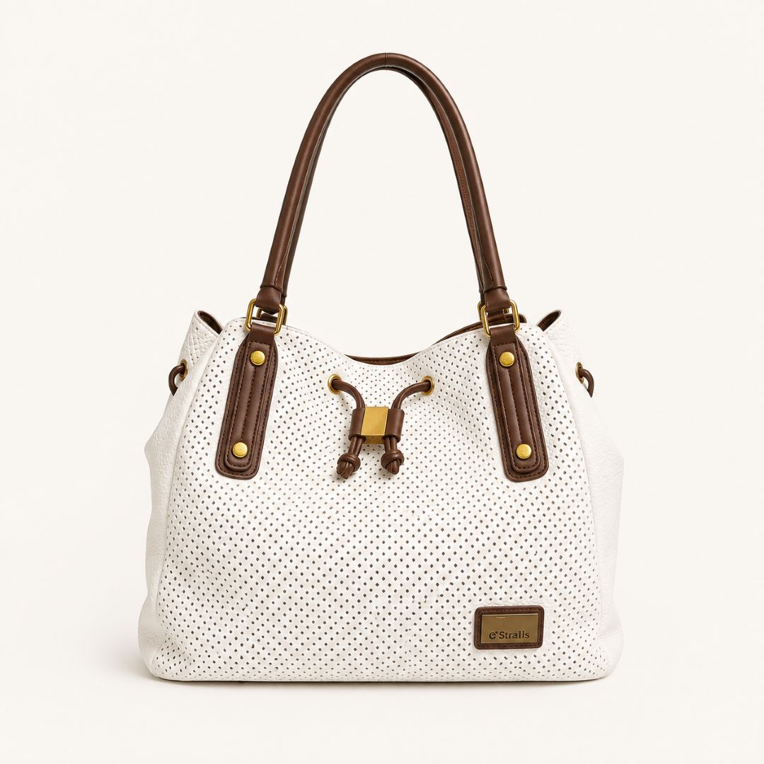 Bolso Blanco con Asas Café