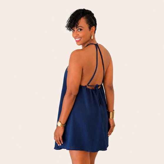 Falda Short Halter Azul Marino