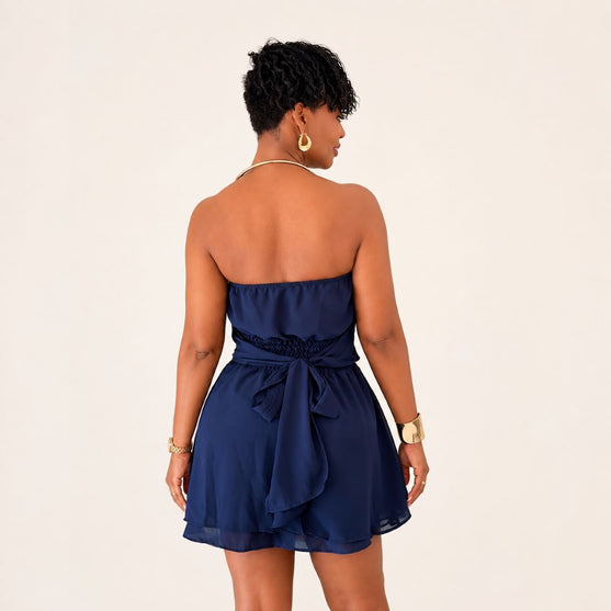 Falda Short Halter Azul Marino