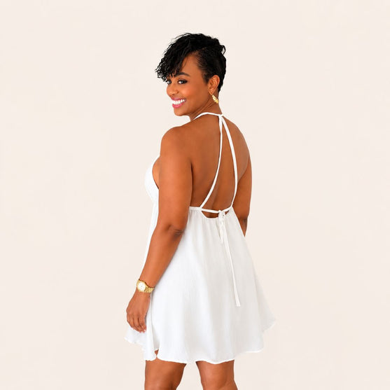 Falda Short Halter Blanca