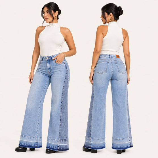Jeans Wide Leg de Tiro Alto