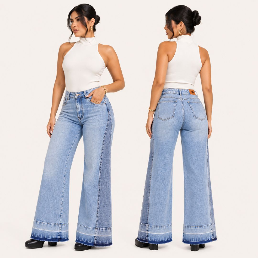 Jeans Wide Leg de Tiro Alto