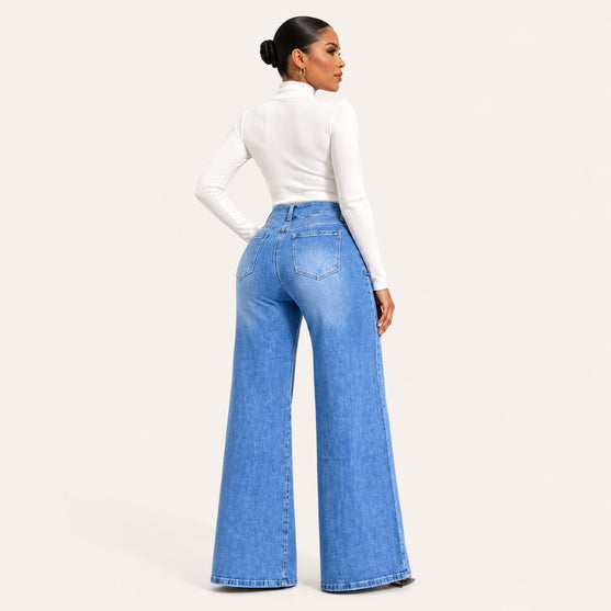 Jeans Wide Leg con Cinturón