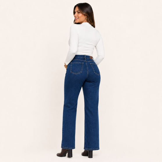 Jeans Wide Leg Azul Oscuro