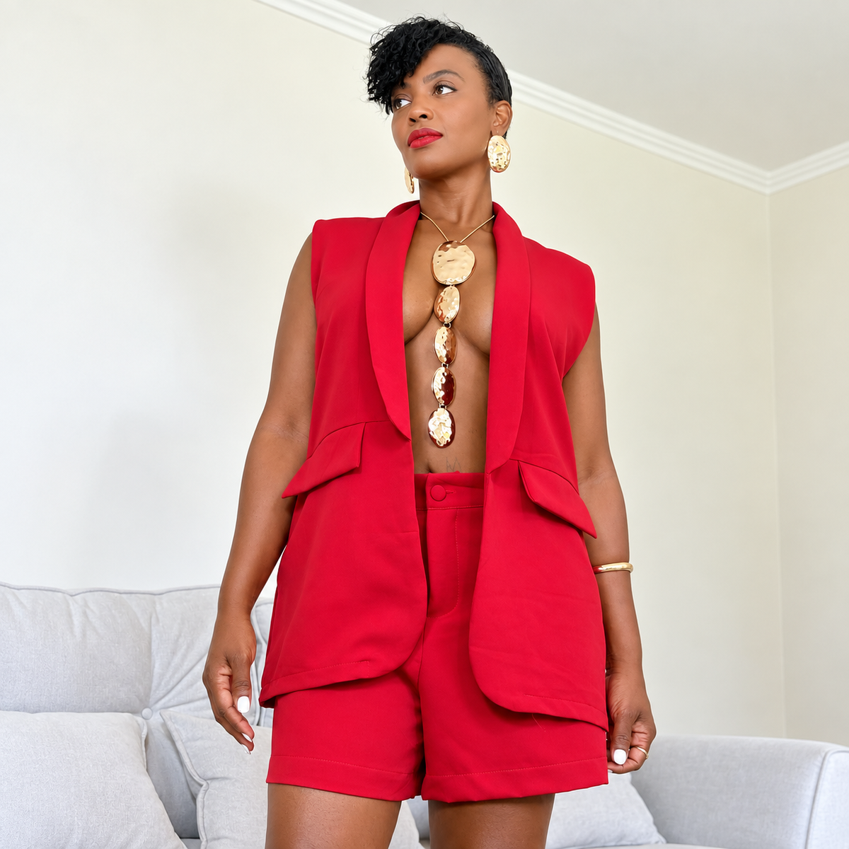Conjunto Cairo Mujer Blazer sin Mangas + Short